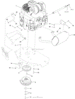 ENGINE, MUFFLER AND CLUTCH ASSEMBLY