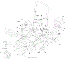 FRAME AND CASTER WHEEL ASSEMBLY