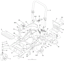 FRAME AND CASTER WHEEL ASSEMBLY