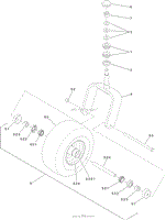 CASTER FORK AND WHEEL ASSEMBLY