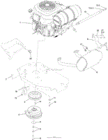 ENGINE, CLUTCH AND MUFFLER ASSEMBLY