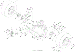 REAR WHEEL AND PARK BRAKE ASSEMBLY