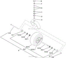 CASTER WHEEL AND FORK ASSEMBLY