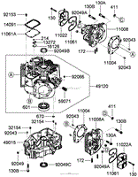 CYLINDER AND CRANKCASE ASSEMBLY KAWASAKI FX801V-AS04