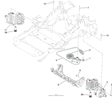 HYDRAULIC PUMP, IDLER AND BELT ASSEMBLY