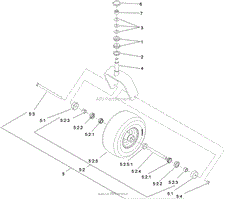 CASTER WHEEL AND FORK ASSEMBLY