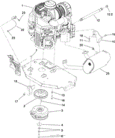 ENGINE, CLUTCH AND MUFFLER ASSEMBLY