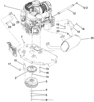 ENGINE, MUFFLER AND CLUTCH ASSEMBLY