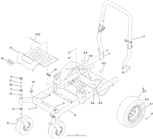 FRAME, ROLL-OVER PROTECTION SYSTEM AND WHEEL ASSEMBLY