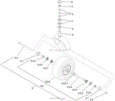 CASTER WHEEL AND FORK ASSEMBLY