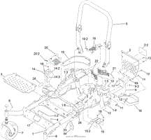 FRAME AND CASTER WHEEL ASSEMBLY