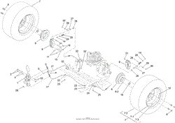 REAR WHEEL AND PARK BRAKE ASSEMBLY