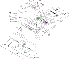 CASTER AND HEIGHT-OF-CUT ASSEMBLY