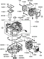 CYLINDER AND CRANKCASE ASSEMBLY KAWASAKI FH580V-AS40-R