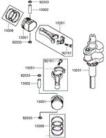 PISTON AND CRANKSHAFT ASSEMBLY KAWASAKI FH580V-AS40-R