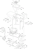 FRAME, ENGINE AND HOPPER ASSEMBLY