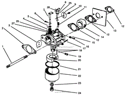 CARBURETOR ASSEMBLY (MODEL NO. 47PR4-3)