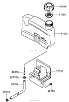 FUEL TANK AND FUEL VALVE ASSEMBLY KAWASAKI FJ180V-AS28