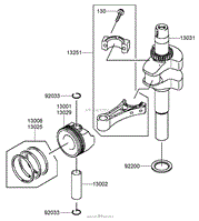 PISTON AND CRANKSHAFT ASSEMBLY KAWASAKI FJ180V-AS28