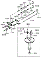 VALVE AND CAMSHAFT ASSEMBLY KAWASAKI FJ180V-AS28