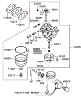 CARBURETOR ASSEMBLY KAWASAKI FJ180V-AS58