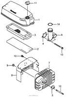 AIR FILTER AND MUFFLER ASSEMBLY