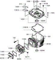 CYLINDER AND CRANKCASE ASSEMBLY KAWASAKI FJ180V-AS31