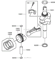 PISTON AND CRANKSHAFT ASSEMBLY KAWASAKI FJ180V-AS31