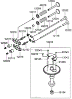 VALVE AND CAMSHAFT ASSEMBLY KAWASAKI FJ180V-AS31