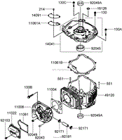 CYLINDER AND CRANKCASE ASSEMBLY KAWASAKI FJ180V-AS36