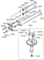 VALVE AND CAMSHAFT ASSEMBLY KAWASAKI FJ180V-AS36