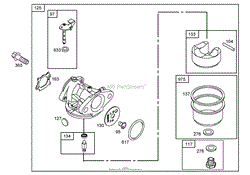 CARBURETOR ASSEMBLY BRIGGS AND STRATTON 12W802-1701-B1