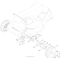 FRONT WHEEL AND HEIGHT-OF-CUT AND ASSEMBLY