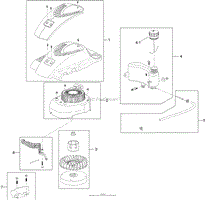 SHROUD, FLYWHEEL AND FUEL TANK ASSEMBLY