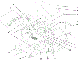 DECK DEFLECTOR, ROLLER AND COVER ASSEMBLY