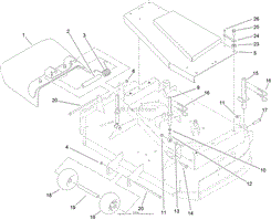 DECK DEFLECTOR, ROLLER AND COVER ASSEMBLY