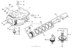 CRANKCASE-ENGINE KOHLER MODEL NO. CV12.5T-1254