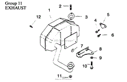 EXHAUST GROUP-ENGINE KOHLER MODEL NO. CV12.5T-1254