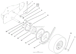 BRAKE, WHEEL PULLEY &amp; WHEEL ASSEMBLY