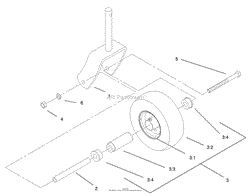 CASTER AND WHEEL ASSEMBLY NO. 1-322154