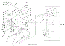 FRONT CASTER AND BLADE BRAKE ASSEMBLY