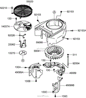 COOLING EQUIPMENT ASSEMBLY KAWASAKI FH541V-AS24
