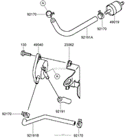 FUEL TANK AND VALVE ASSEMBLY KAWASAKI FH541V-AS24