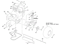 WHEEL MOTORS, PUMP BELT AND PUMP IDLER ASSEMBLY