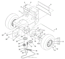 WHEEL MOTOR, PUMP IDLER AND BELT ASSEMBLY