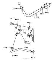 FUEL TANK/FUEL VALVE ASSEMBLY KAWASAKI MODEL FH381V-AS25