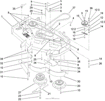 DECK DRIVE AND BAFFLE ASSEMBLY