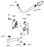 FUEL TANK AND VALVE ASSEMBLY KAWASAKI FH541V-GS30