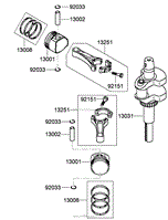 PISTON AND CRANKSHAFT ASSEMBLY KAWASAKI FH541V-GS30