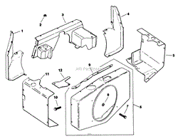 BAFFLES &amp; SHROUD ENGINE KOHLER MODEL NO. M18QS-24615